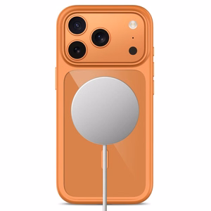 Tech-Protect MagOne CC MagSafe ümbris 2 karastatud klaasiga mudelitele iPhone 18 Pro Max / 17 Pro Max, läbipaistev oranž