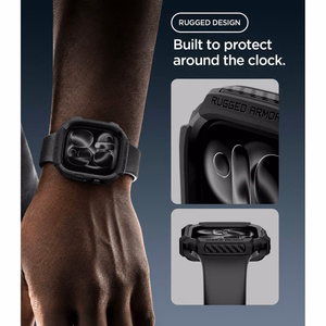 Spigen Rugged Armor  Apple Watch 46 mm ümbris, mattmust