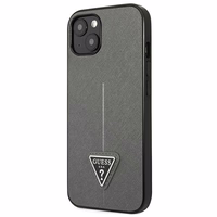 Guess SaffianoTriangle Logo ümbris jaoks iPhone 13 / 14 / 15 6.1" - hõbedane