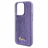 Guess Sequin Script Metal ümbris jaoks iPhone 14 Pro Max - lilla