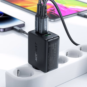 Acefast fast Laadija GaN (2x USB-C / USB-A) PPS / PD / QC4+ 65W valge (A41)