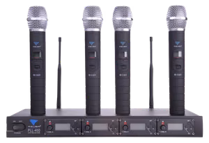 PLL-400 UHF 4-channel wireless microphone system with 4 handheld microphones