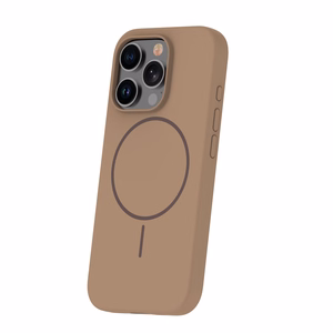 Силиконовый тонкий Mag Чехол для iPhone 16 Pro 6,3" коричневый