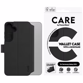 CARE by PanzerGlass Feature Wallet Kickstand Ümbris jaoks Samsung Galaxy S25+ - Must
