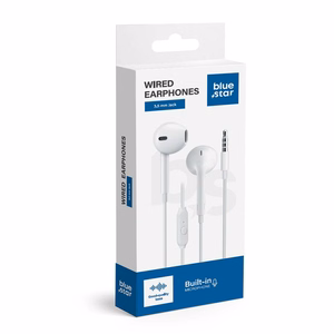 Wire earbuds Jack 3,5 mm sinine Star PA-E65 1,2 m valge