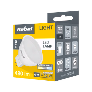 Rebel MR16 LED bulb, 6 W, 4000 K, 12 V