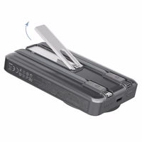 Dudao K29 10000mAh PD 20W MagSafe Powerbank metallist korpusega, alusega ja sisseehitatud USB-C / Lightning kaablitega - hõbedane