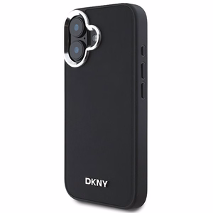 DKNY Plain Hõbedane Logo MagSafe iPhone 16 Ümbris - Must