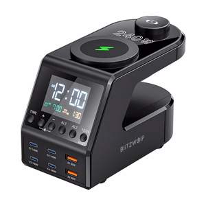 Blitzwolf BW-FW10 alarm clock with charger 2xUSB-A, 4xUSB-C, 240W