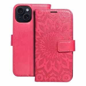 MEZZO Book ümbris jaoks IPHONE 15 mandala magenta
