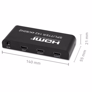 Qoltec 51797 aktiivne HDMI jagur 2 x HDMI 4K x 2K | 6Gb/s | 60Hz