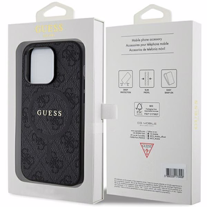 Guess ümbris jaoks iPhone 15 Pro Max 6,7" GUHMP15XG4GFRK must HC MAGSAFE PU 4G RING CLASSIC LOGO