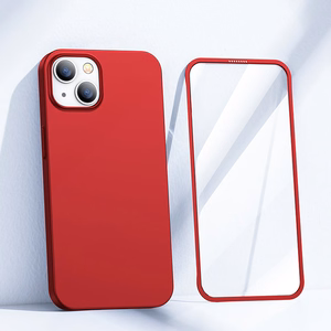 Joyroom 360 Full Case esi- ja tagakate iPhone 13-le + karastatud klaasist ekraanikaitse punane (JR-BP927 punane)