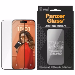 PanzerGlass Ceramic Protection ceramic glass jaoks iPhone 15 Pro with positioner
