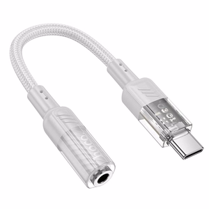 adapter AUX USB C do Jack 3,5 mm Hoco 0,15 m LS37 transparentny hall