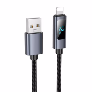 Kaabel USB A to Lightning Hoco 2,4A with display 1 m X112 must