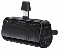 Powerbank Veger PlugOn (W0558) PD QC3.0 3A 20W 5000 mAh with a built-in connector Type C czarny