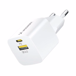 Wozinsky WWCEAC GaN USB-A USB-C 33W Wall Laadija - valge