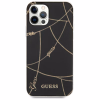 Guess kuldne Chain Collection iPhone 12 Pro Max 6.7" Ümbris - must
