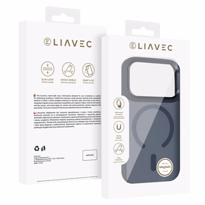 Liavec Cloudy чехол с металлической рамкой камеры для Iphone 17 Pro темно-синий (кнопка управления камерой)