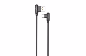 CABLE MX CORNER FAST CHARGE TYPE-C 2.4A/1M/BLACK ANGULAR