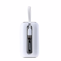 Joyroom mini powerbank 10000mAh värviline seeria 22.5W koos 2 sisseehitatud USB C ja Lightning kaabliga valge (JR-L012)