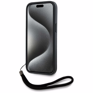 Karl Lagerfeld Saffiano Athleisure Stripes Cord iPhone 15 Pro Max Ümbris - Roosa