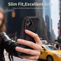 Tech-Protect MagHybrid MagSafe Ümbris jaoks iPhone 17 - Must and Punane