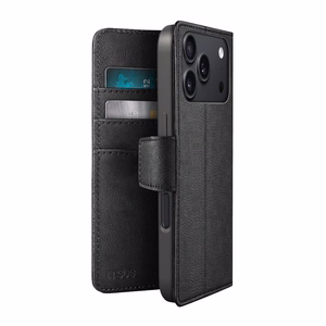 SBS Wallet Classic ümbris mudelile iPhone 18 Pro Max, rahakoti ja alusega – must
