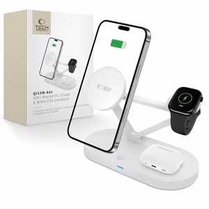 Tech-Protect QI15W-A41 3in1 Wireless Laadija koos MagSafe jaoks Apple Devices - valge