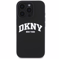 DKNY Silicone Valge Printed Logo MagSafe iPhone 16 Pro Ümbris - Must