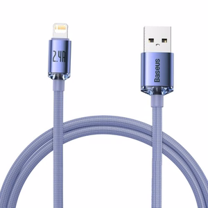 USB kaabel Baseus Crystal Shine violetne Lightning 120cm