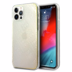 Guess GUHCP12M3D4GIRBL iPhone 12/12 Pro 6.1" перламутровый/перламутровый жёсткий чехол 4G 3D Pattern Collection