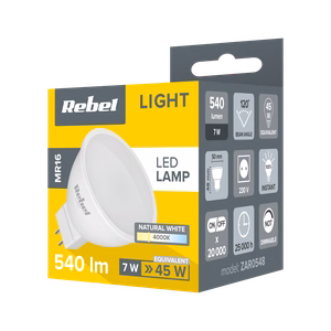 Rebel MR16 LED-lamp, 7 W, 4000 K, 230 V