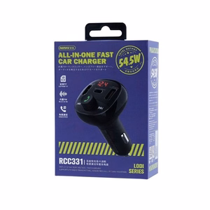 FM modulaator Remax RCC331 54.5W 2xUSB-A/1xUSB-C must