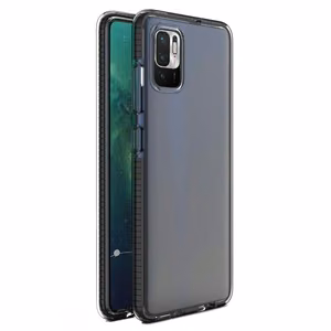 Spring Case läbipaistev TPU geelist kaitsekate värvilise raamiga Xiaomi Redmi Note 10 5G / Poco M3 Pro mustale