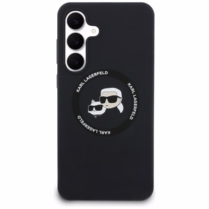 Karl Lagerfeld Silicone Karl & Choupette Heads MagSafe Ümbris jaoks Samsung Galaxy S25 FE - must