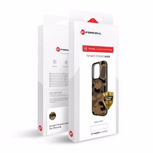 Ümbris jaoks iPhone 16 PRO Forcell F-Protect Levels Dual Layer 4D technology compatible with Magsafe Military Drop-Test desert camo
