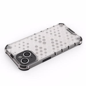 Honeycomb ümbris iPhone 14 soomustatud hübriidkate läbipaistev