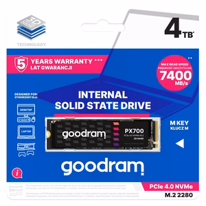Goodram PX700 SSD SSDPR-PX700-04T-80 sisemine pooljuhtdraiv 4 TB M.2 PCI Express 4.0 NVMe 3D NAND