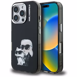 Karl Lagerfeld IML Aquarelle Karl & Choupette & Logo Ümbris jaoks iPhone 16 Pro Max - must