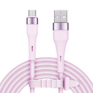 Kruger&Matz Basic USB–microUSB silikoonkaabel, 1 m, roosa