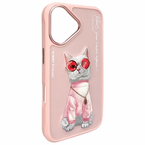 Nimmy Glasses Cool Cat iPhone 16 Ümbris - Roosa