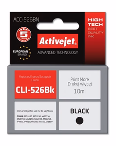 Activejet ACC-526BN – must tindikassett, asendab Canon CLI-526BK, 10 ml, Supreme