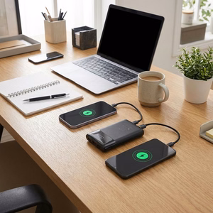 FORCELL F-ENERGY F10K6 Multicharge akupank sisseehitatud USB-C- ja Lightning-kaablitega, PD, QC3.0, 3 A, 22,5 W, 10000 mAh, must