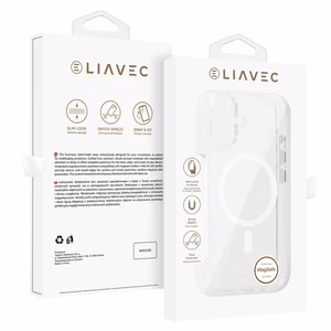 Liavec Glossy Magsafe Clear Ümbris do Iphone 16 valge