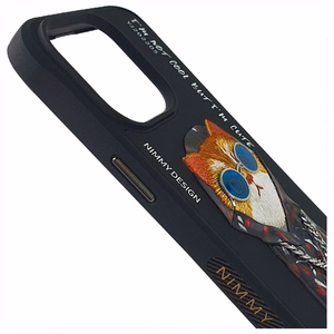 Nimmy Glasses Cool Cat Ümbris jaoks iPhone 15 Pro - Must