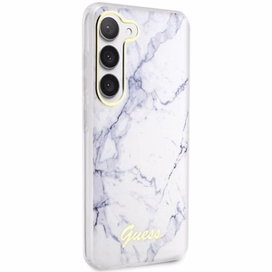Guess GUHCS23SPCUMAH S23 S911 valge/valge hardcase Marble