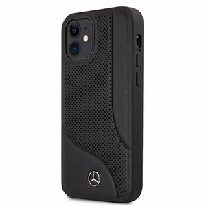 Mercedes Leather Perforated Area чехол для iPhone 12 mini - чёрный