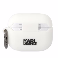 Karl Lagerfeld KLAPRUNCHH AirPods Pro cover valge/valge Silicone Choupette Head 3D